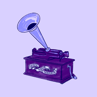 Illustration of a Victrola record player